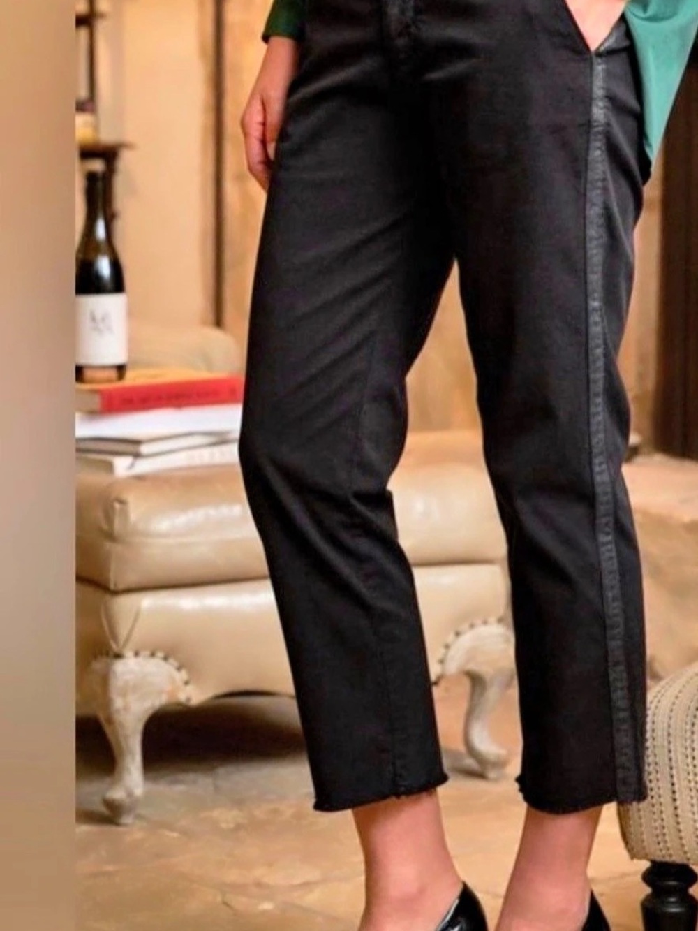 Frank & Eileen Wicklow Tuxedo Pant Cropped Black Size 8